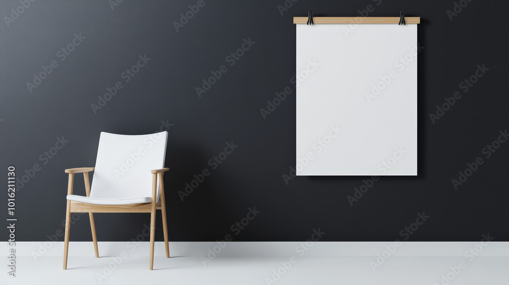 Minimalist black and white calendar hanging on a sleek modern wall Minimalist black and white calendar hanging on a sleek modern wall