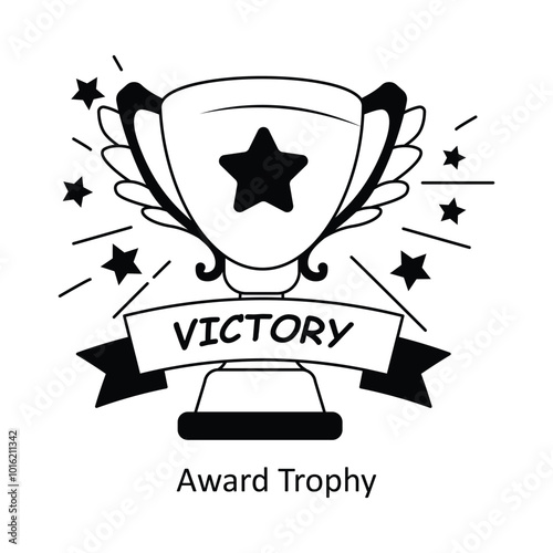 Award Trophy Outline  concepts style illustration. EPS 10 File