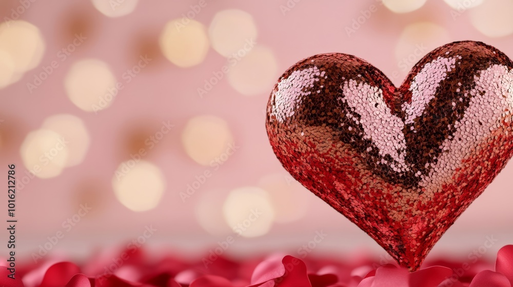Surreal Valentine's background with swirling rose petals and floating golden hearts on a soft pink-to-gold gradient background Surreal Valentine's background with swirling rose petals and floating golden hearts on a soft pink-to-gold gradient background