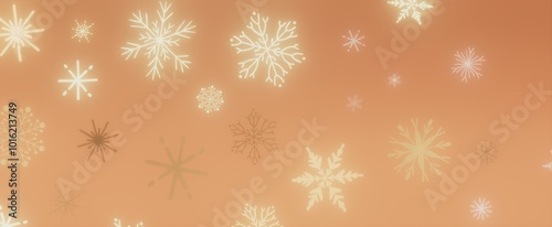 Snowflakes on Orange Background