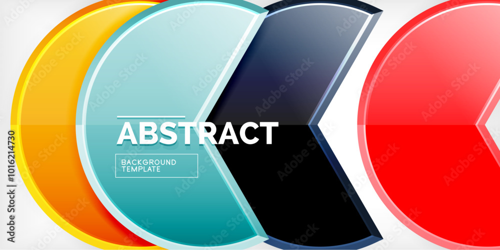 Glass reflective geometric round shapes background. Vector Illustration For Wallpaper, Banner, Background, Card, Book Illustration, landing page