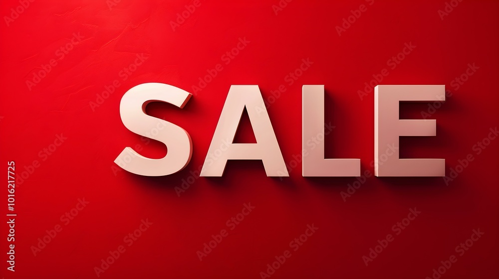 White 'SALE' Sign on a Red Background with Copy Space White 'SALE' Sign on a Red Background with Copy Space