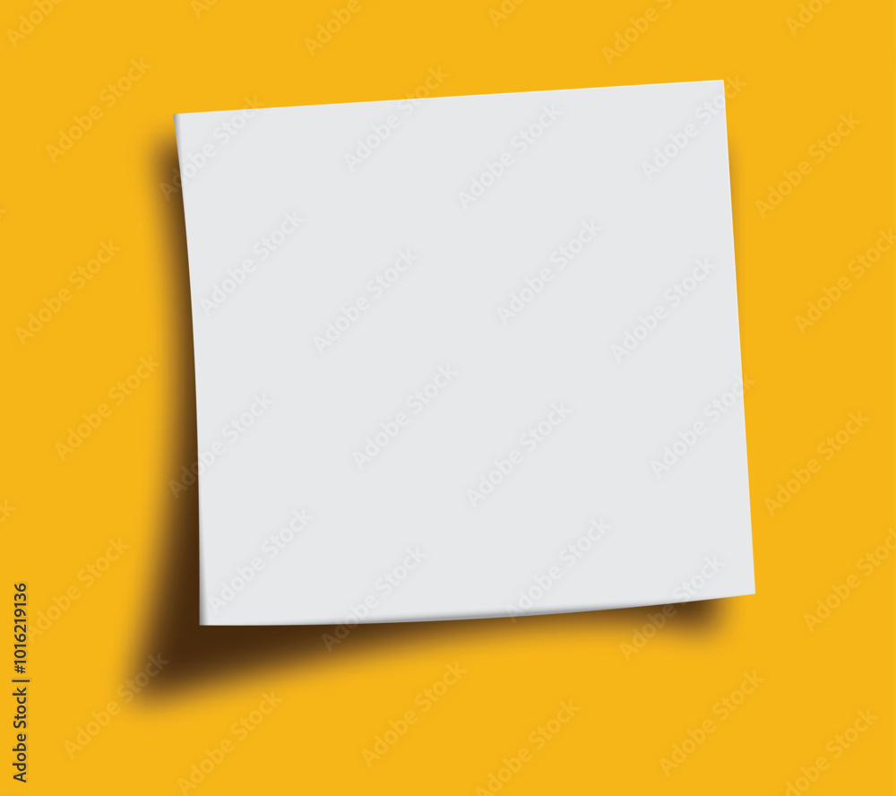 White Sticky note reminder. White Post it paper on yellowish-orange background . vector illustration White Sticky note reminder. White Post it paper on yellowish-orange background . vector illustration