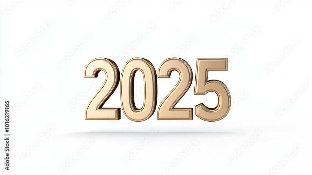 Golden 2025 sign displayed against a neutral background, symbolizing the upcoming year and its significance in planning and aspirations for individuals and businesses Golden 2025 sign displayed against a neutral background, symbolizing the upcoming year and its significance in planning and aspirations for individuals and businesses
