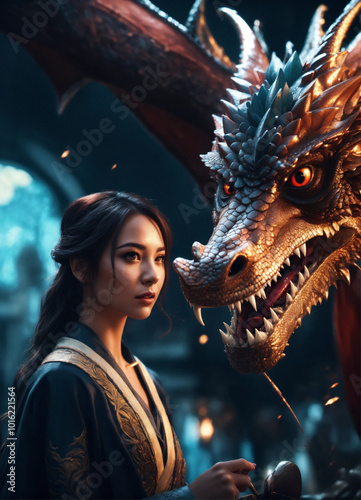 person with dragon