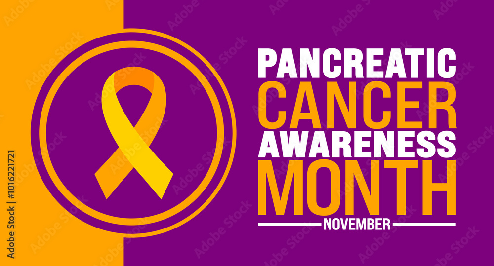 Pancreatic Cancer Awareness Month background or banner design template is observed every year in November. Holiday concept. Template for card, poster, placard, template. 