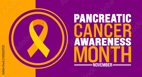 Pancreatic Cancer Awareness Month background or banner design template is observed every year in November. Holiday concept. Template for card, poster, placard, template. 