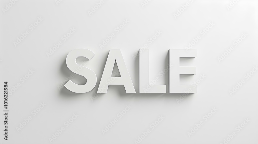 White 'SALE' Sign on a White Background with Copy Space White 'SALE' Sign on a White Background with Copy Space