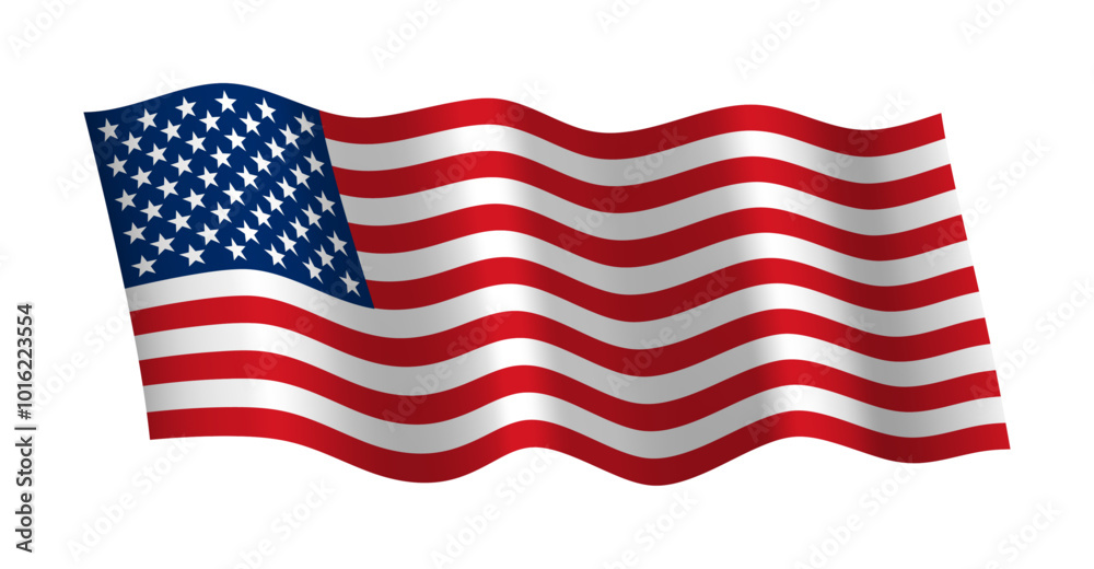 Obraz premium United States Flag Vector Closeup Illustration