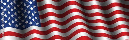 United States Flag Vector Closeup Illustration