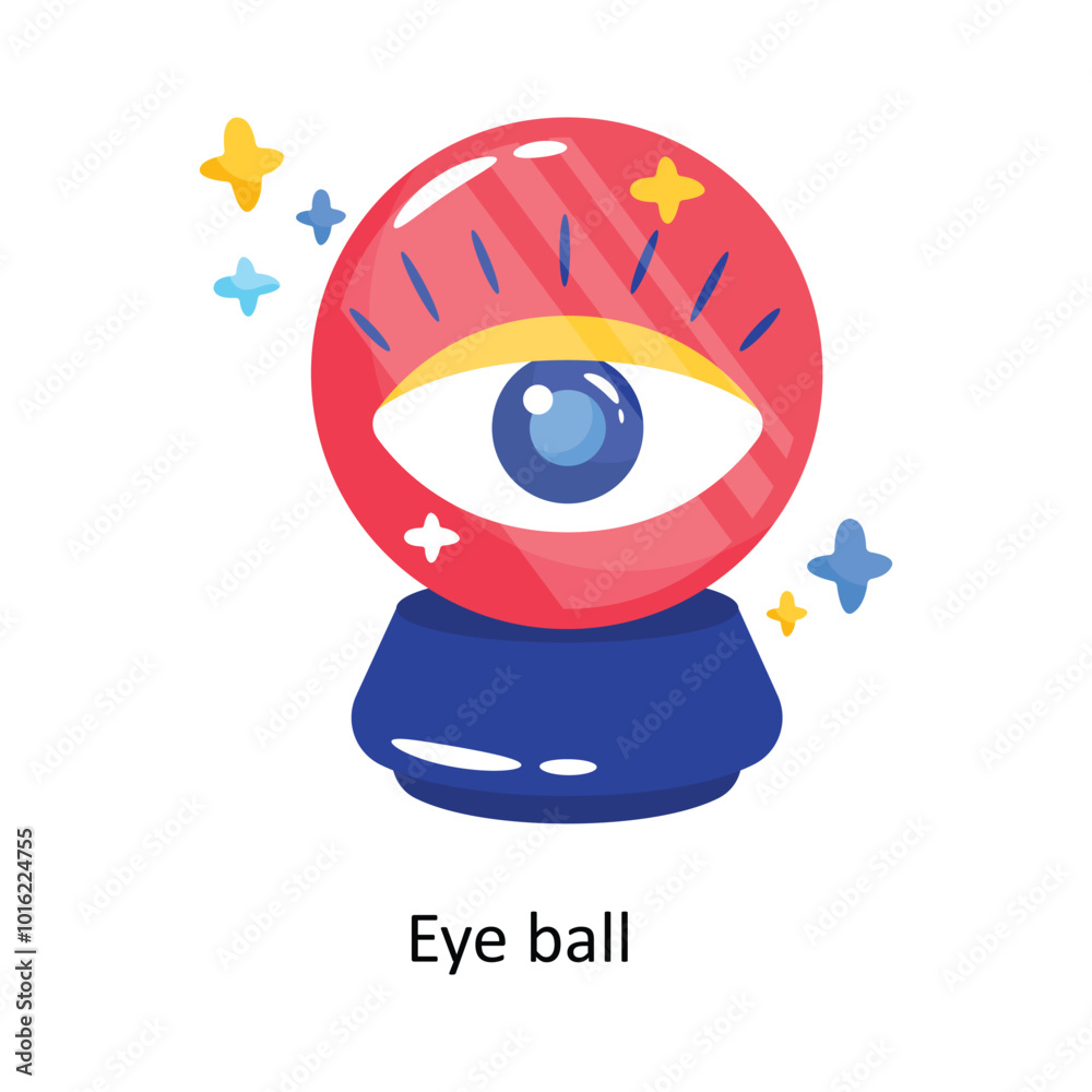 Obraz premium Eye ball doodle vector outline Sticker. EPS 10 file