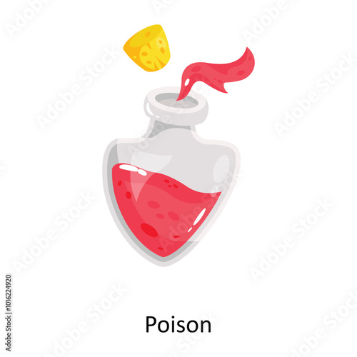 Poison doodle vector outline Sticker. EPS 10 file