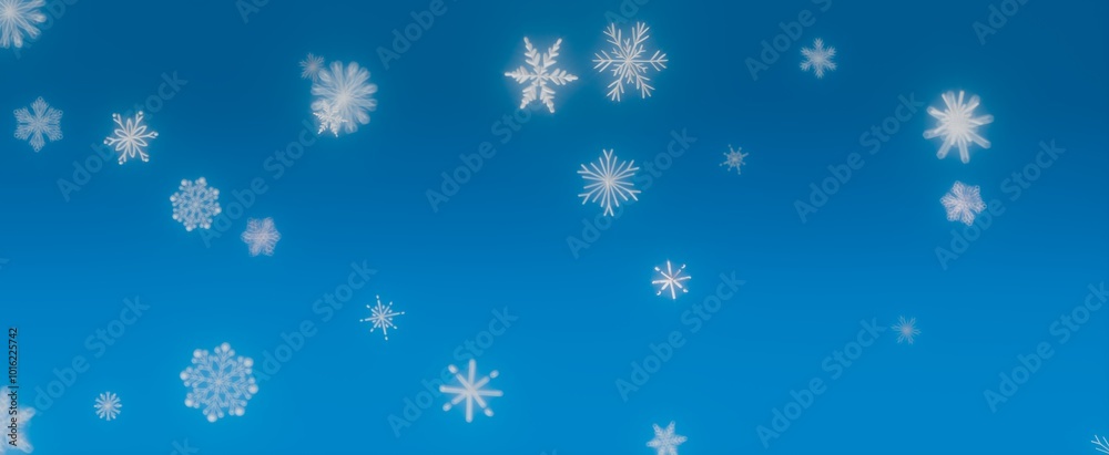 Falling Snowflakes Against a Blue Sky Falling Snowflakes Against a Blue Sky