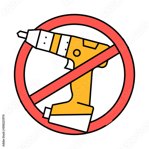 do not drill assembly furniture line icon vector. do not drill assembly furniture sign. isolated symbol illustration