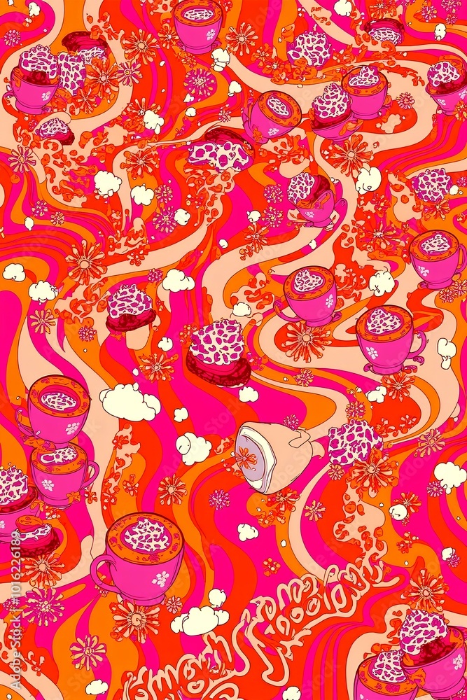 Fototapeta premium Swirling Psychedelic River of Color