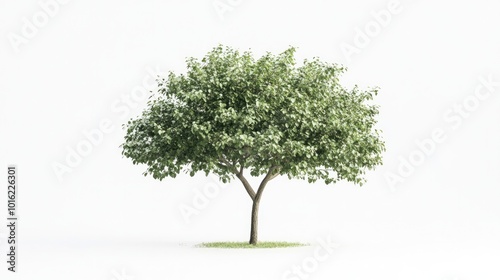 Tree on transparent background, real tree green leaf isolate die cut png file