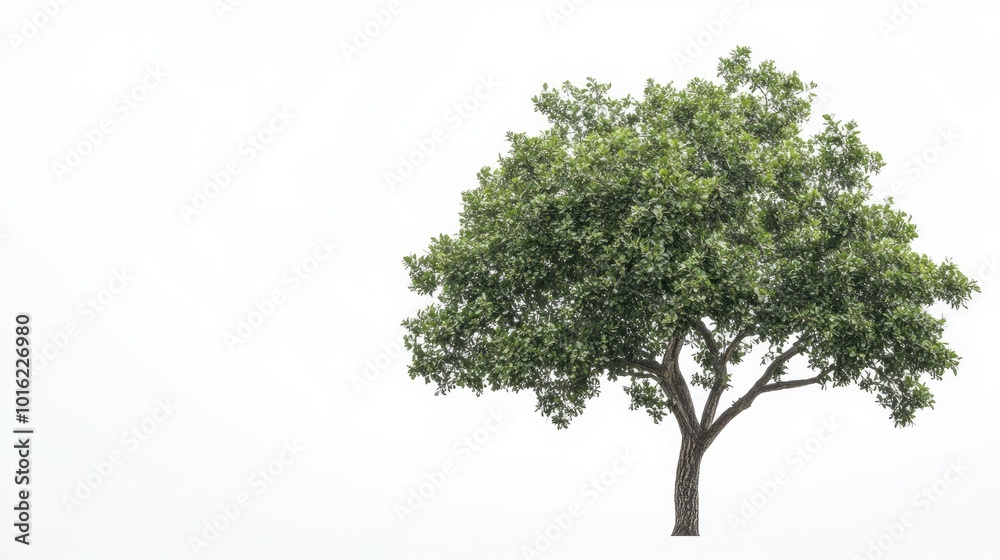 Tree on transparent background, real tree green leaf isolate die cut png file