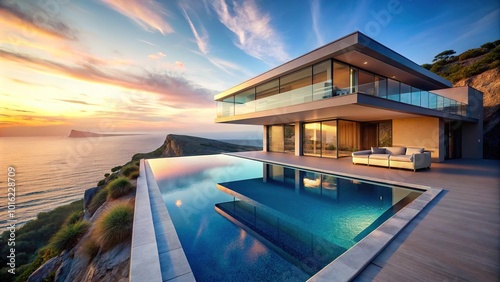 Modern Cliffside Mansion with Infinity Pool Point of View