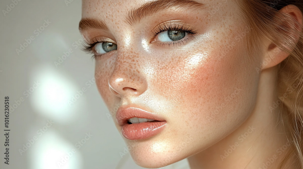 stunning female face on a banner, showcasing delicate features and captivating beauty. The image highlights femininity, elegance, and confidence, symbolizing allure and empowerment stunning female face on a banner, showcasing delicate features and captivating beauty. The image highlights femininity, elegance, and confidence, symbolizing allure and empowerment