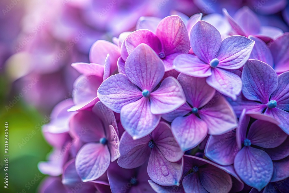 Blurred Lilac Hydrangea Close-Up - Minimalist Macrophotography for Natural Backgrounds Blurred Lilac Hydrangea Close-Up - Minimalist Macrophotography for Natural Backgrounds