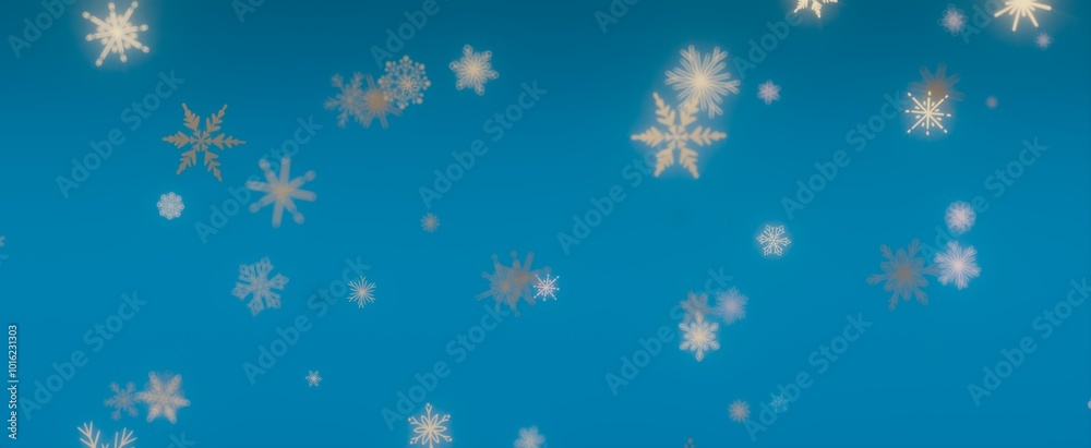 Snowflakes Falling on a Blue Sky Snowflakes Falling on a Blue Sky