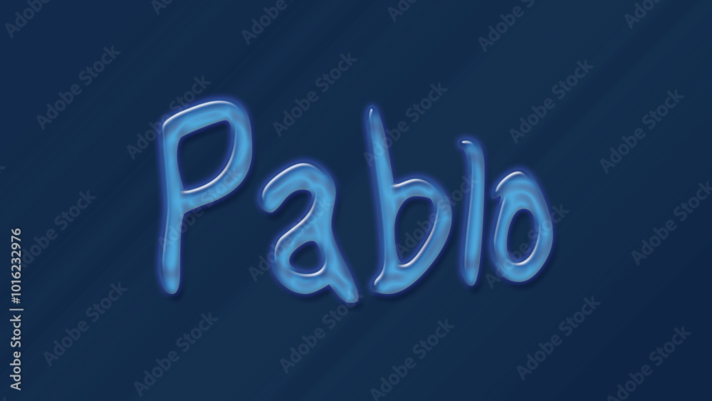Water bubble 3D text effect of name Pablo 0n blue background. Water bubble 3D text effect of name Pablo 0n blue background.