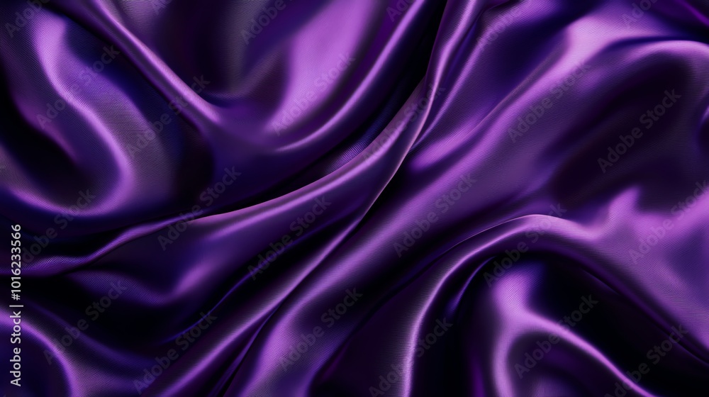 dark purple silk fabric with flowing waves, draped elegantly on a velvet backdrop, creates a luxurious and shiny texture dark purple silk fabric with flowing waves, draped elegantly on a velvet backdrop, creates a luxurious and shiny texture