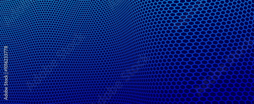 Hexagons pattern in 3D perspective vector abstract background, technology theme network and big data image.