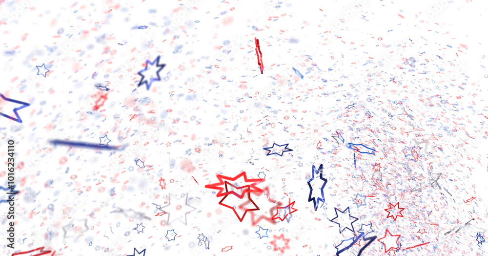 Confetti - Festive background with confetti in the shape of Confetti in the color of the American flag. Confetti - Festive background with confetti in the shape of Confetti in the color of the American flag.