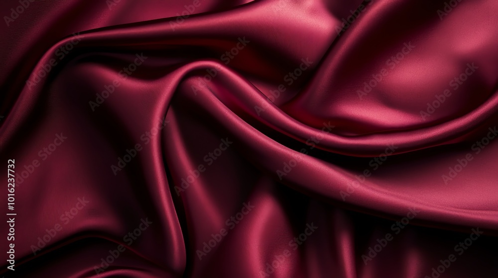 Obraz premium Red maroon satin fabric with soft, smooth texture, perfect for luxury backdrop