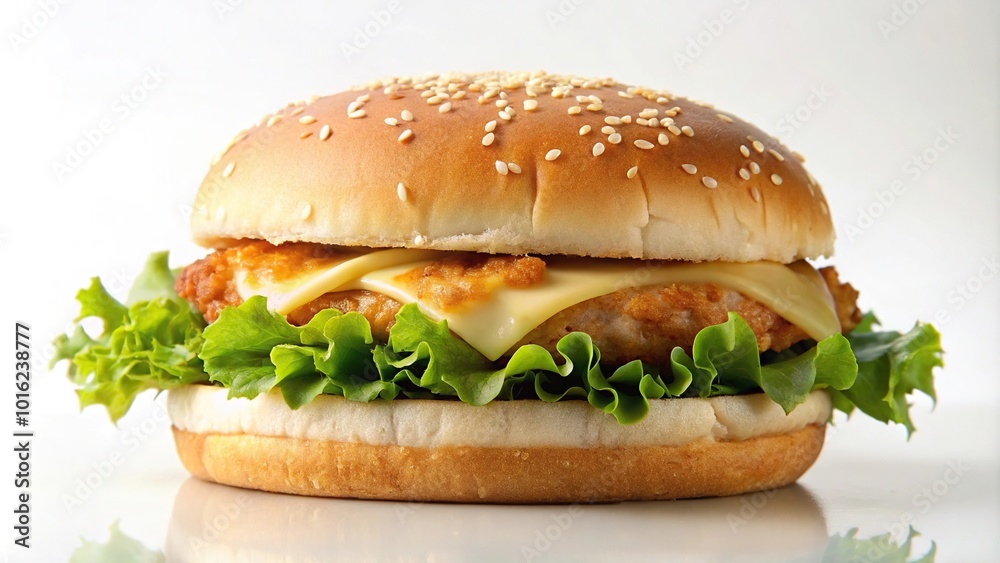 Grilled chicken sandwich on sesame seed bun with lettuce Grilled chicken sandwich on sesame seed bun with lettuce