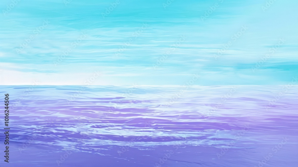 Abstract Watercolor Painting of a Purple and Blue Ocean with a Sky Above Abstract Watercolor Painting of a Purple and Blue Ocean with a Sky Above