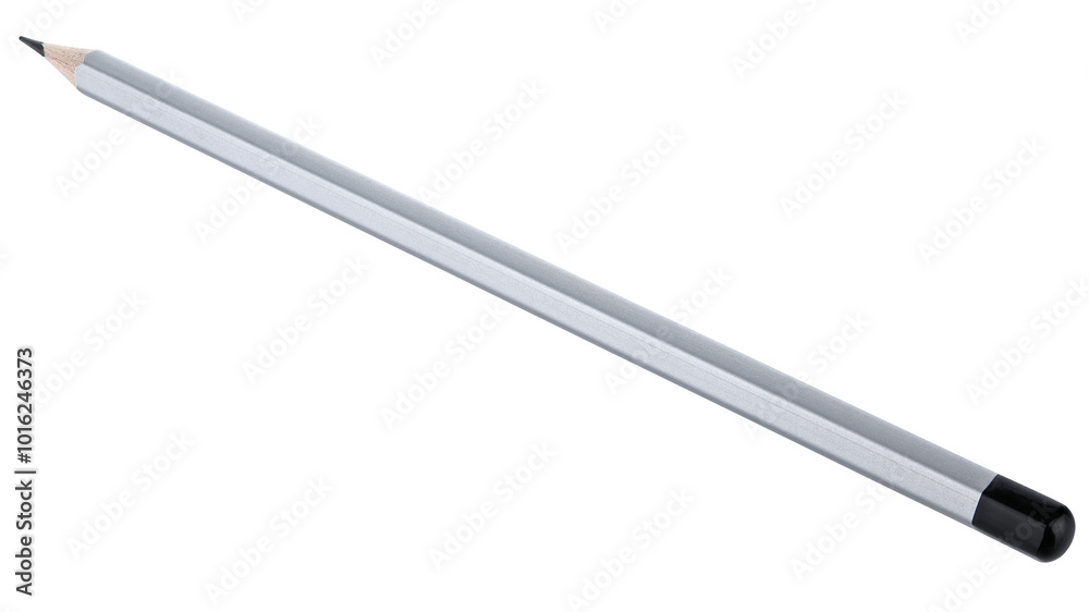 Pencil graphite silver or grey isolated on a transparent background. Completely in focus. Pencil graphite silver or grey isolated on a transparent background. Completely in focus.
