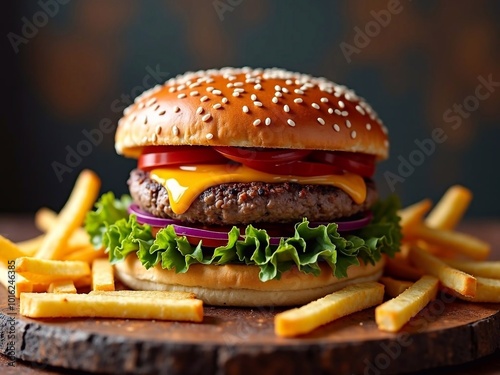 Beef hamburger ready to eat