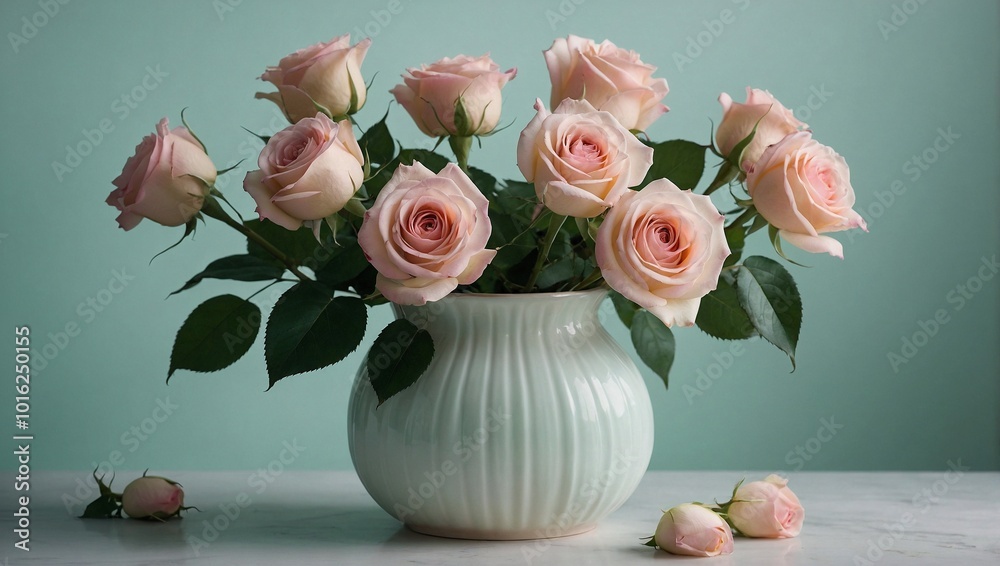 roses in vase