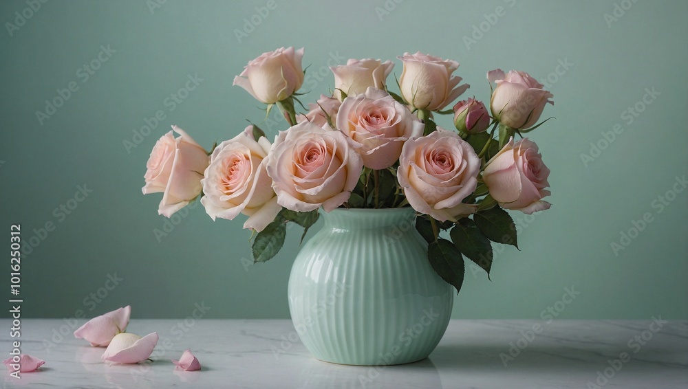 roses in vase