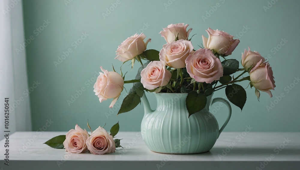 roses in vase