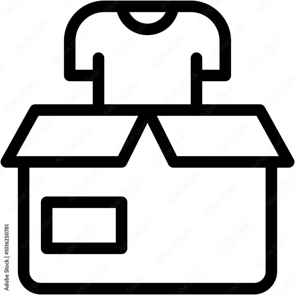 Vector Icon Clothes Donation, Clothes, T-shirt, Box, Donation