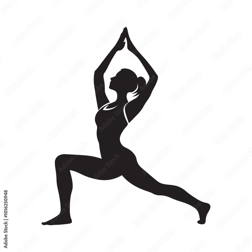 Yoga pose silhouette vector art illustration isolated on white background. Yoga pose silhouette vector art illustration isolated on white background.