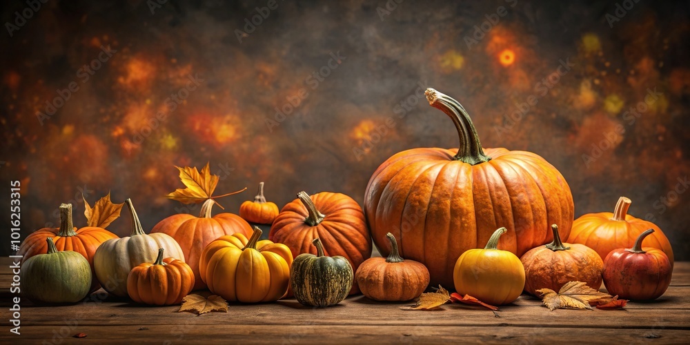 Halloween background with pumpkins and pumpkin decorations Halloween background with pumpkins and pumpkin decorations