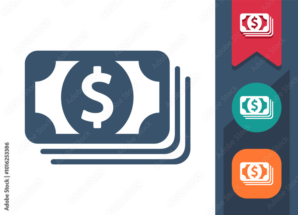 Money, Cash, Dollar Icon Money, Cash, Dollar Icon