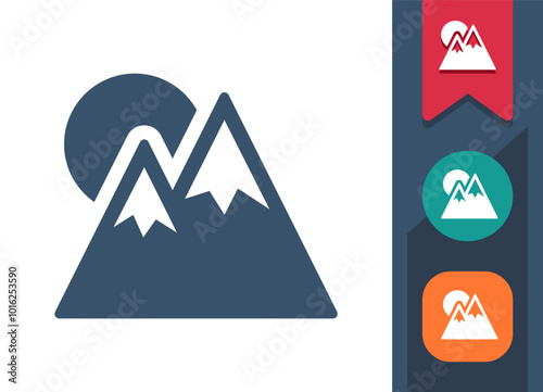 Mountains, Mountain Peak, Landscape Icon