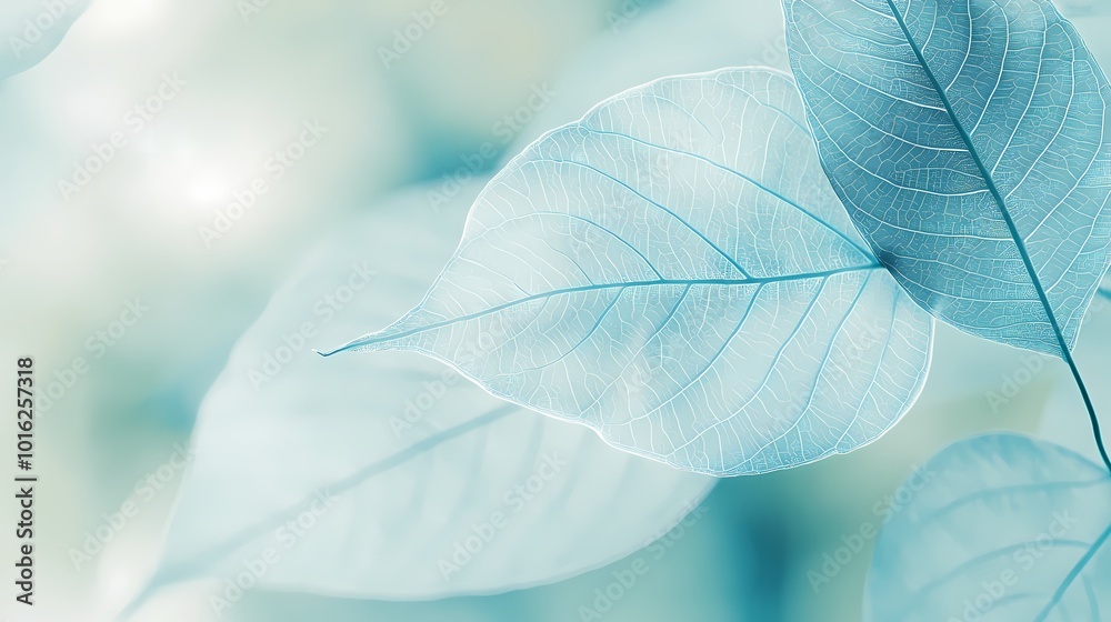 Obraz premium Turquoise leaf texture illustration poster background
