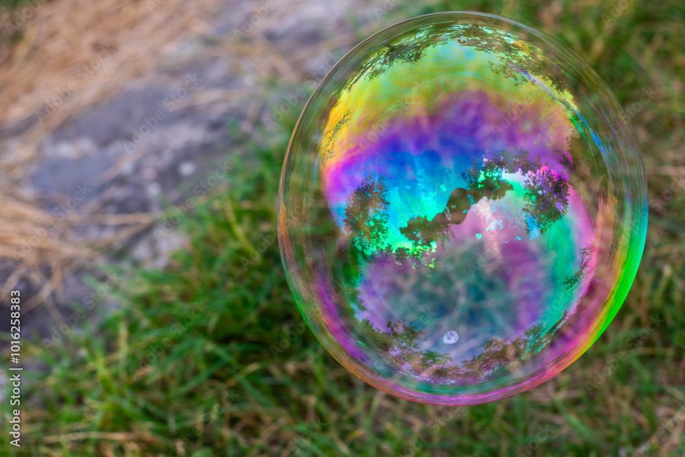 Soap bubbles in yard Soap bubbles in yard