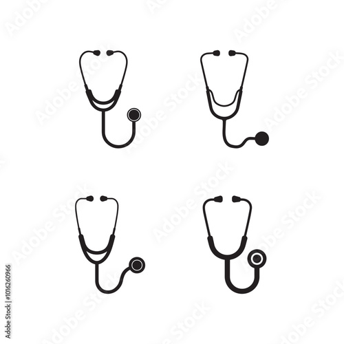 Stethoscope Vector stock icon illustration. set of icons