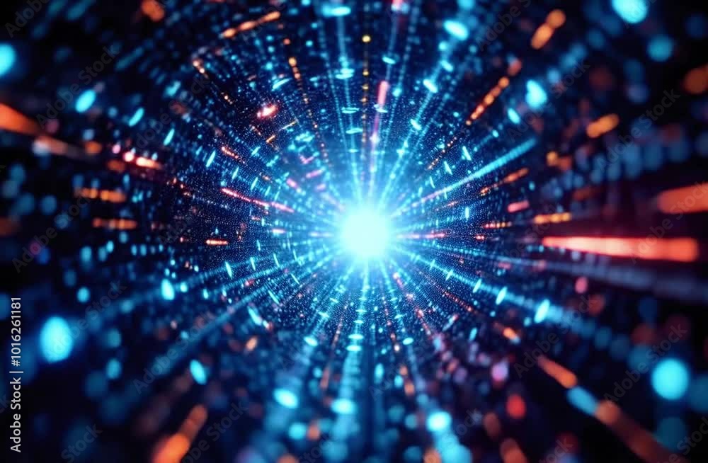 Abstract modern animated futuristic neon tunnel background or backdrop Abstract modern animated futuristic neon tunnel background or backdrop