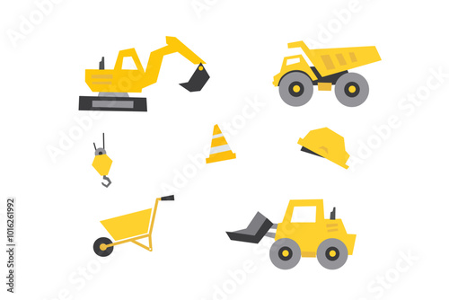hand draw construction set collection. Isolated on White Background.