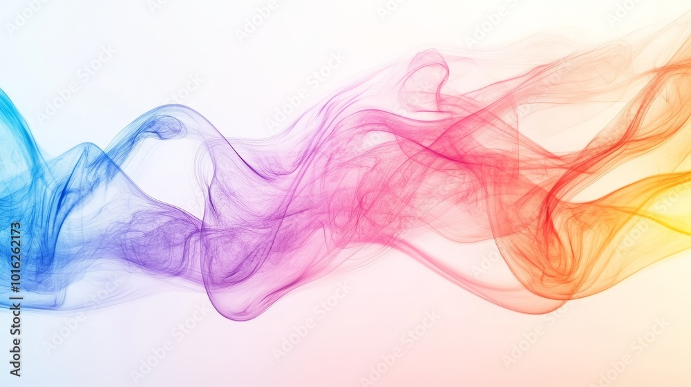 Abstract swirls of colorful smoke blending seamlessly in a tranquil composition on a soft gradient background during daylight Abstract swirls of colorful smoke blending seamlessly in a tranquil composition on a soft gradient background during daylight