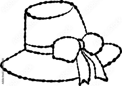 Hand Drawn Sun Hat Travel Illustration