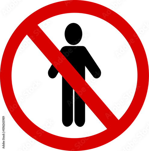 No entry icon.  Authorized Personnel only glyph icon. Replaceable vector design.